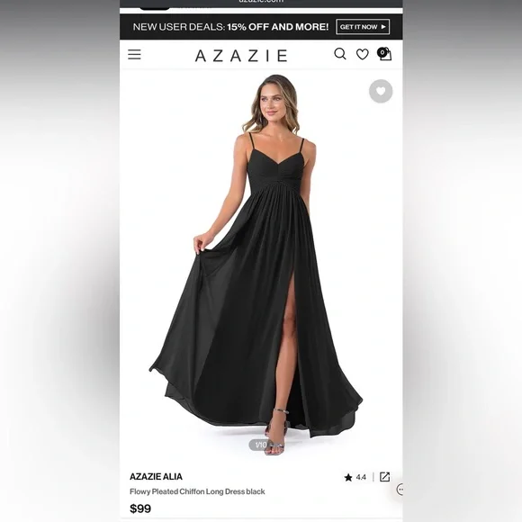 Azazie | Dresses | Azazie Black Bridesmaid Dress | Poshmark